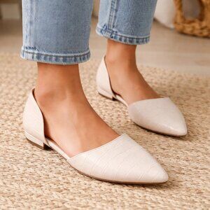 Steve Madden Faux Croc Pointed Toe flat 8.5 M Talent D’orsay